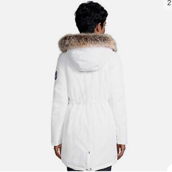 New Lands' End Women's Petite Expedition Down Winter Parka White S/P 6-8 - Picture 4 of 15